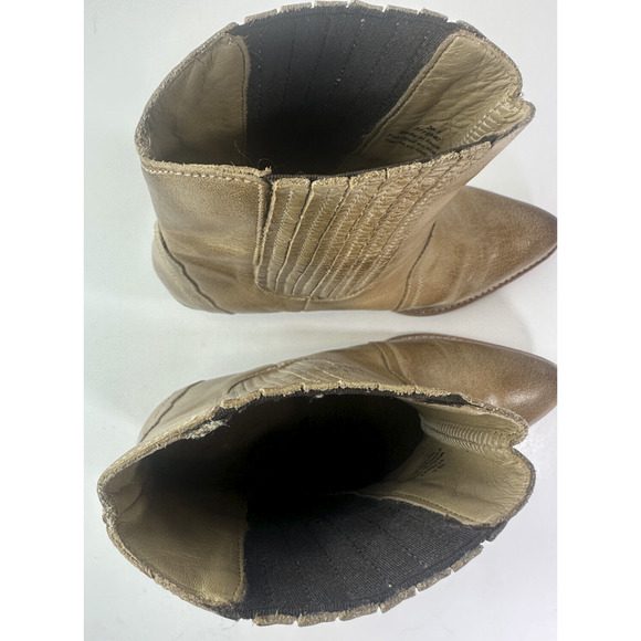 Free People New Frontier Boot Chelsea Distressed Tan Boots Women's 38.5 US 8.5 - Picture 9 of 16